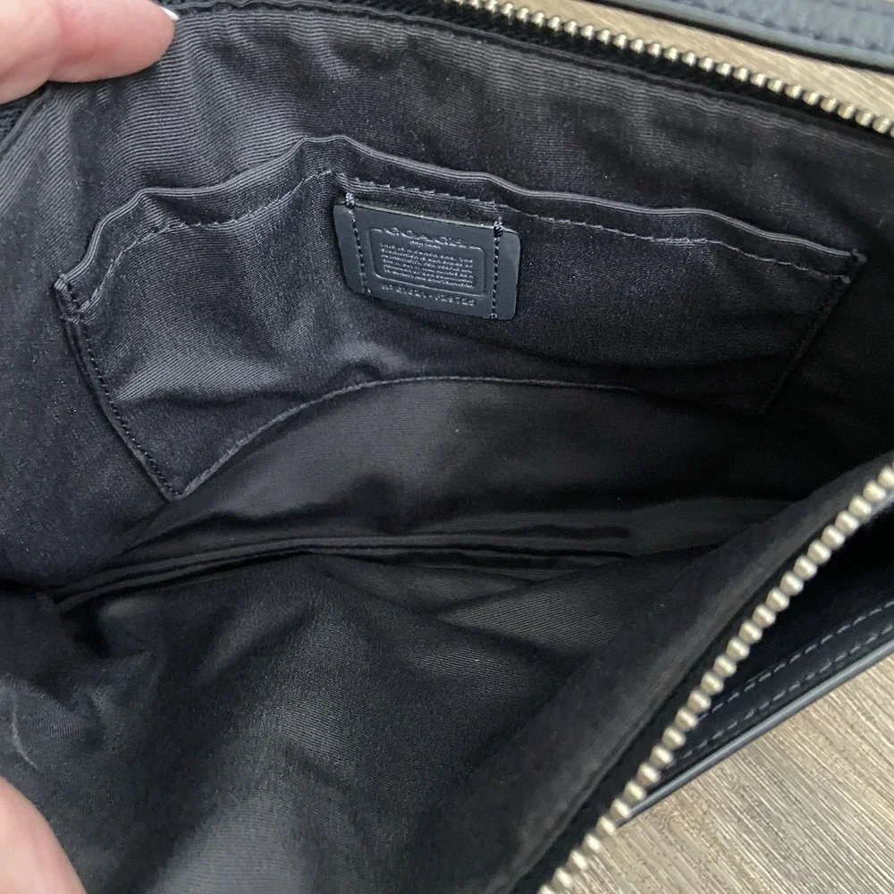 Coach Signature East West Pop Up Crossbody Bag Black Gray f29725 EUC - Picture 7 of 9